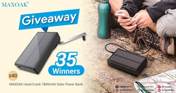 MAXOAK Solar Power Bank Giveaway